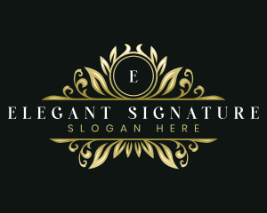 Luxury Ornamental Leaf logo design