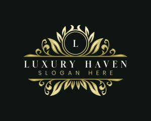 Luxury Ornamental Leaf logo design