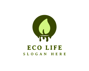 Eco Candle Flame logo design