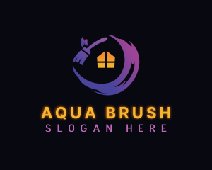 House Paint Brush logo design