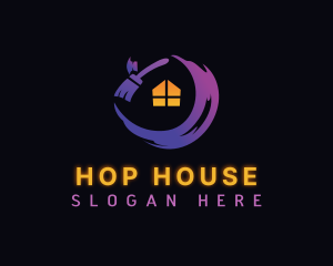 House Paint Brush logo design