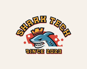 Crown Shark Fish Esports logo design