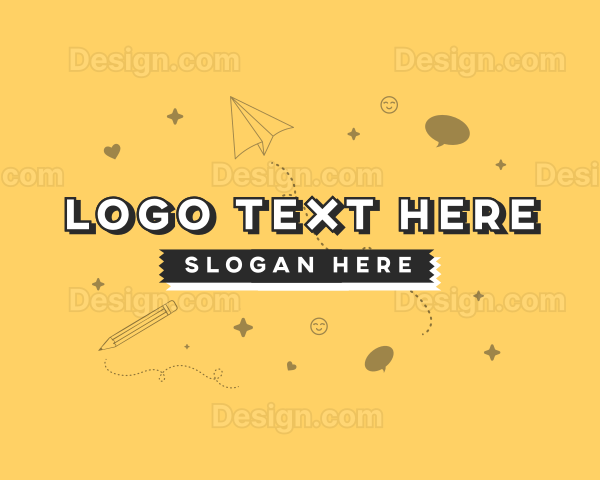 Cute Quirky Drawing Shapes Logo