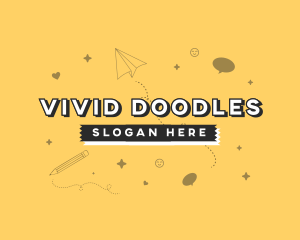 Cute Quirky Drawing Shapes logo design