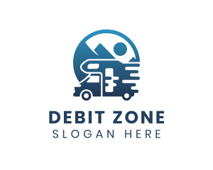 Blue Camper Van Vehicle logo design