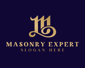 Luxury Gothic Calligraphy Letter M logo design