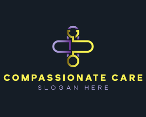 Healthcare Clinic Stethoscope logo design