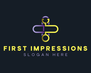 Healthcare Clinic Stethoscope logo design