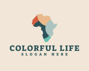 Colorful Africa Map logo design