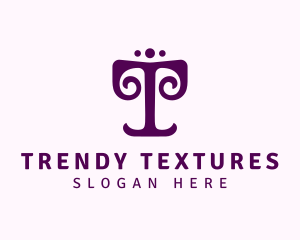 Ornamental Letter T Decor logo design