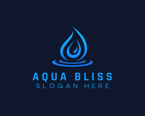 Droplet Water Aqua logo design