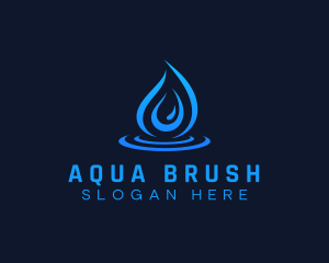 Droplet Water Aqua logo design