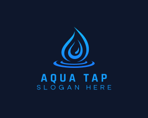 Droplet Water Aqua logo design