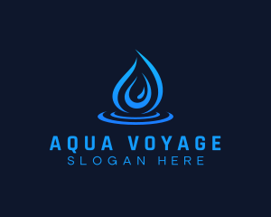 Droplet Water Aqua logo design