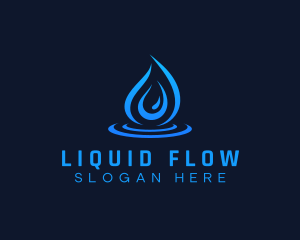 Droplet Water Aqua logo design