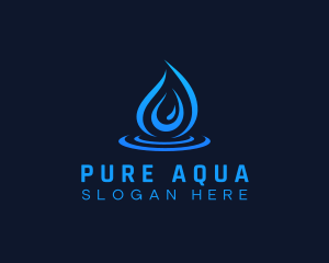 Droplet Water Aqua logo design