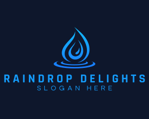 Droplet Water Aqua logo design