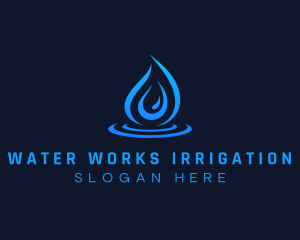 Droplet Water Aqua logo design