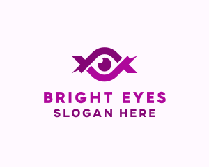 Eye Lens Ribbon logo design