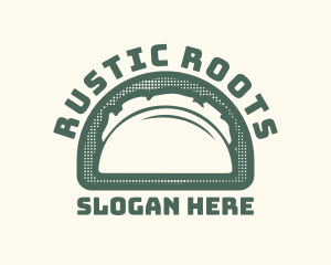 Rustic Taco Restaurant Badge logo design