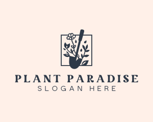 Gardening Shovel Planting logo design