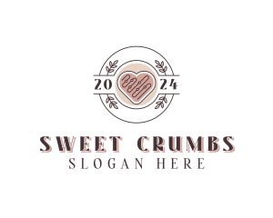 Heart Cookie Dessert logo design