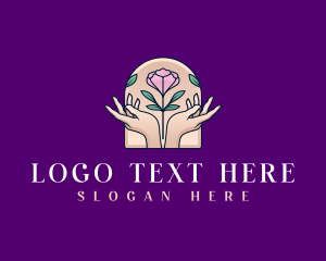 Elegant Hands Flower logo