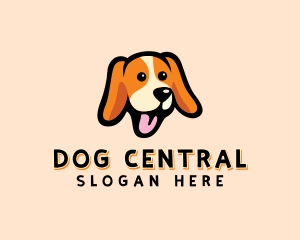 Happy Beagle Puppy Dog logo design