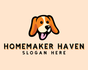 Happy Beagle Puppy Dog logo design