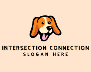 Happy Beagle Puppy Dog logo design