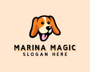 Happy Beagle Puppy Dog logo design