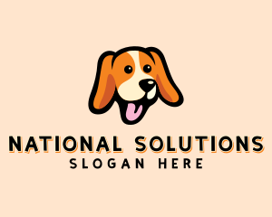 Happy Beagle Puppy Dog logo design