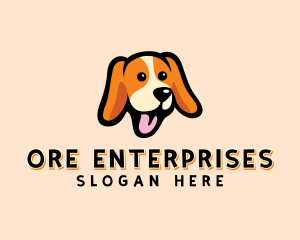 Happy Beagle Puppy Dog logo design