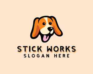 Happy Beagle Puppy Dog logo design