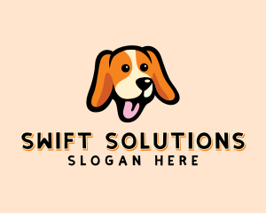 Happy Beagle Puppy Dog logo design