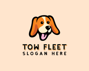 Happy Beagle Puppy Dog logo design