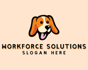 Happy Beagle Puppy Dog logo design