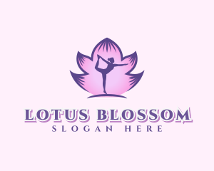 Yoga Meditation Lotus logo design