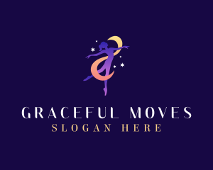 Ballerina Woman Choreography logo design