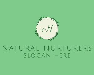 Nature Leaf Wreath logo design