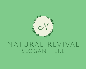 Nature Leaf Wreath logo design