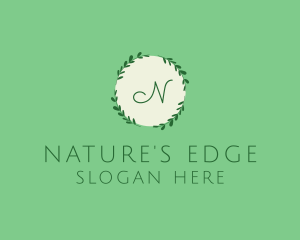 Nature Leaf Wreath logo design