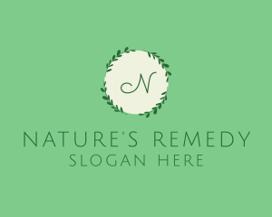 Nature Leaf Wreath logo design