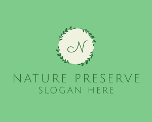 Nature Leaf Wreath logo design