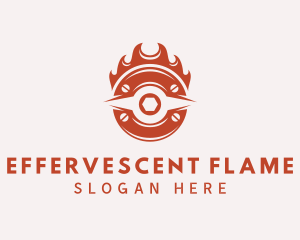 Red Flaming Mechanic logo design