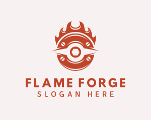 Red Flaming Mechanic logo design