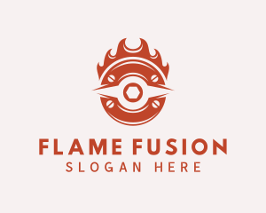 Red Flaming Mechanic logo design