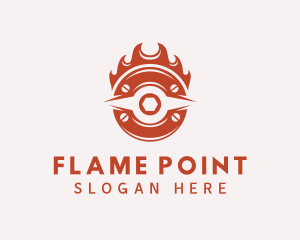 Red Flaming Mechanic logo design