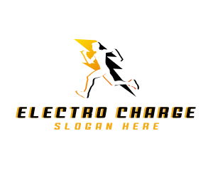 Running Lightning Athlete logo design