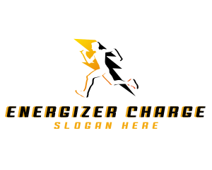 Running Lightning Athlete logo design